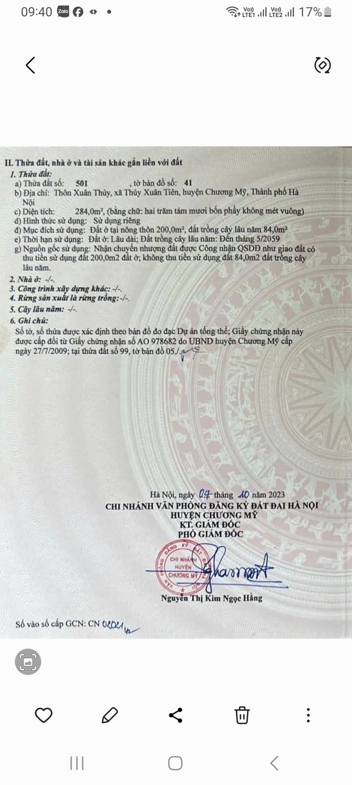 Đất nền Thủy Xuân Tiên, Chương Mỹ 284m² - Đầu tư sinh lời cao!