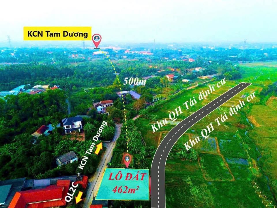 Đất nền Đạo Tú, Tam Dương 462m² giá 2.9 tỷ - Mặt tiền 22m cực đẹp!