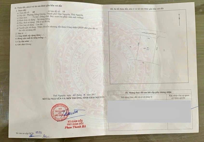 Đất nền phường Đồng Quang Thái Nguyên 73m² giá 1 tỷ - Cơ hội đầu tư tuyệt vời!