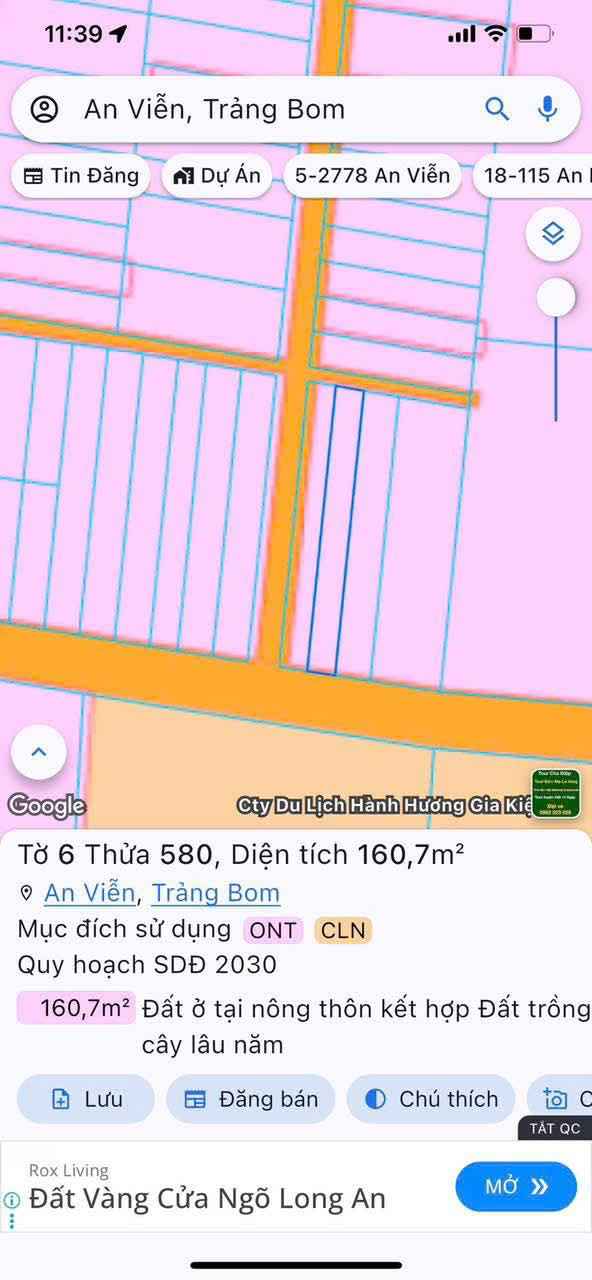 Đất thổ cư mặt tiền đường 234, Trảng Bom, 160m² chỉ 1.5 tỷ - Cơ hội đầu tư tuyệt vời!