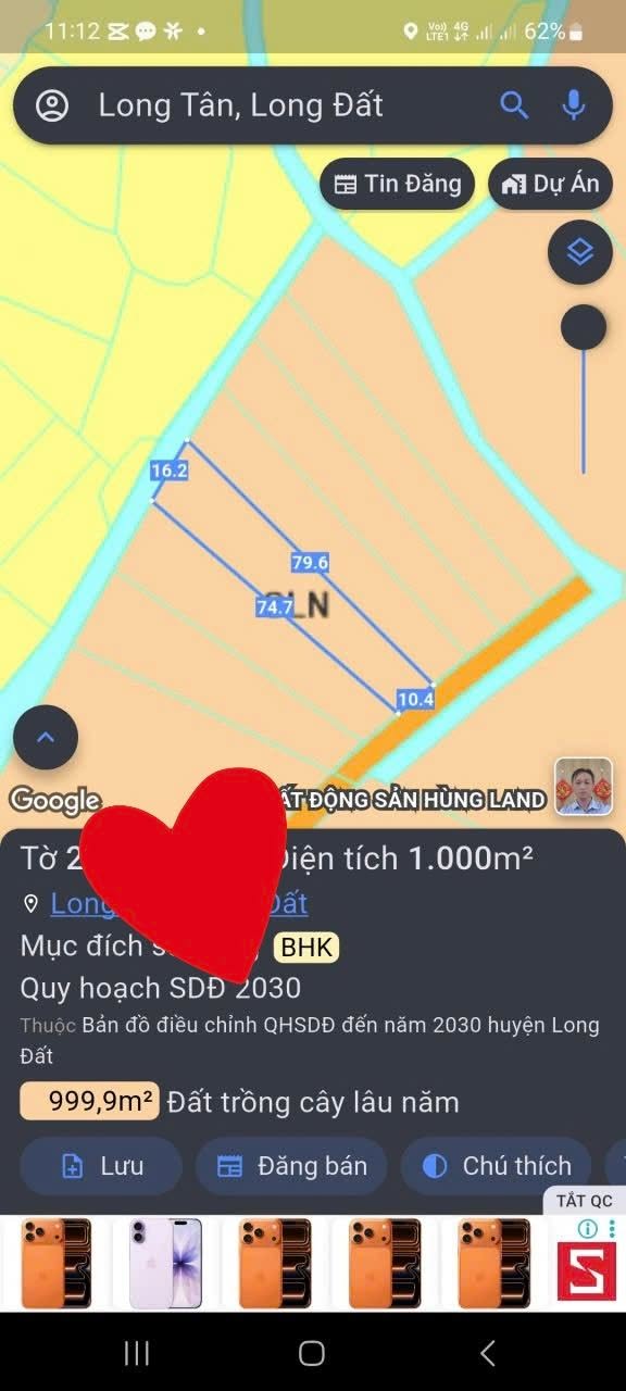 Đất nền 1000m² xã Long Tân, huyện Đất Đỏ giá 900 triệu - Đầu tư sinh lời ngay!