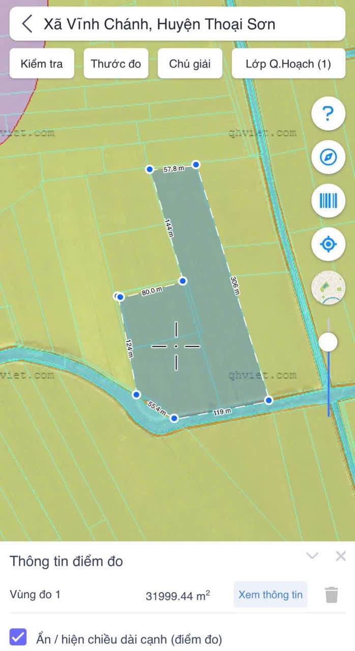 Đất Lúa 32.000m² Vĩnh Chánh Thoại Sơn - Mặt tiền 170m, Giá 5.12 tỷ