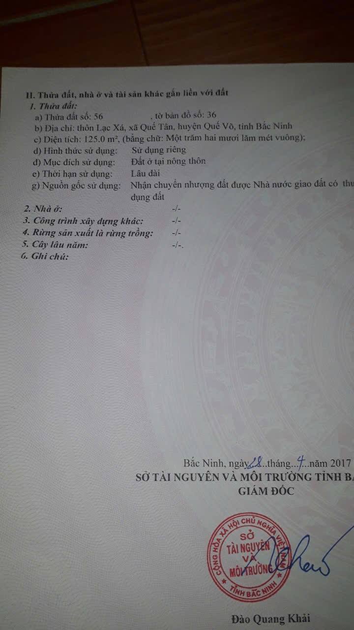 Đất nền Quế Tân, Quế Võ 125m² giá 4.2 tỷ - Đầu tư sinh lời ngay!
