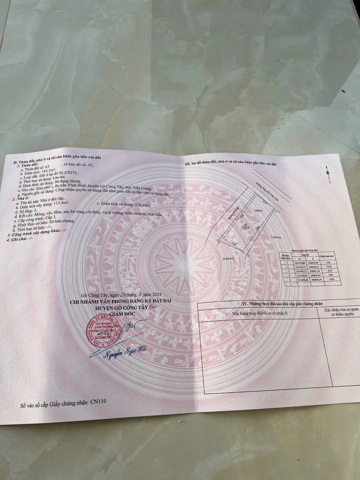 Nhà mặt tiền đường Nguyễn Văn Côn, Gò Công Tây, 145m² - Giá chỉ 4 tỷ!