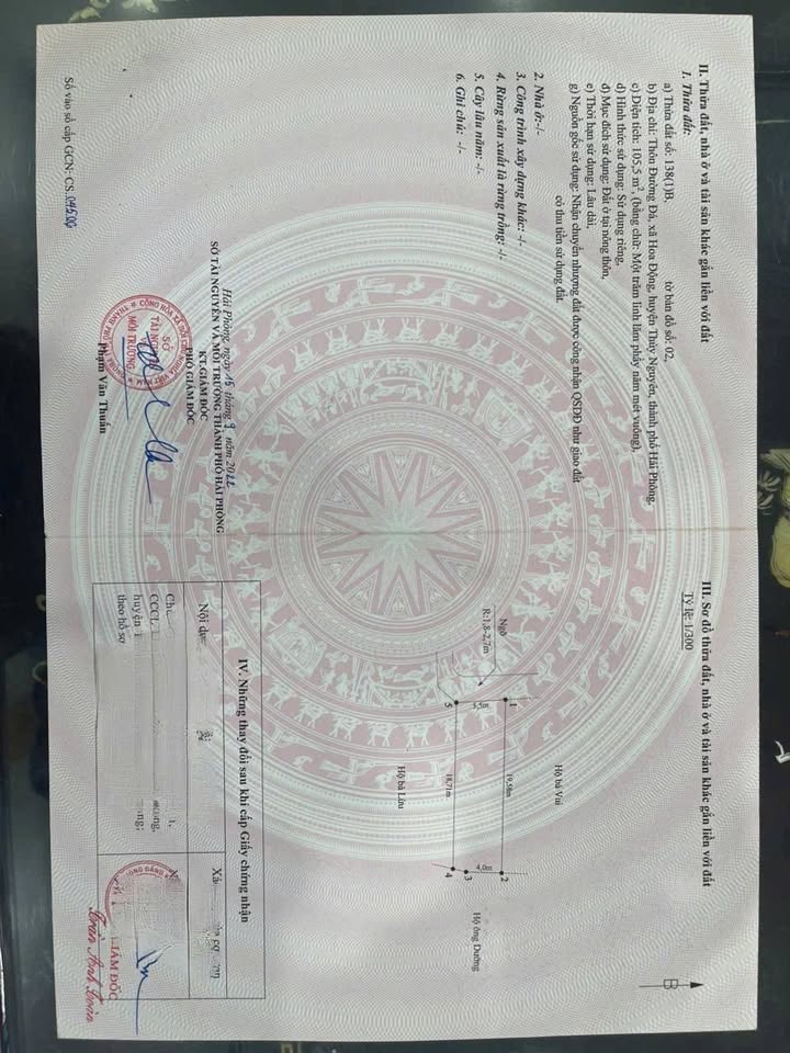 Đất nền Hoa Động, Thủy Nguyên, Hải Phòng 105m² - Chính chủ bán gấp chỉ 1.8 tỷ!