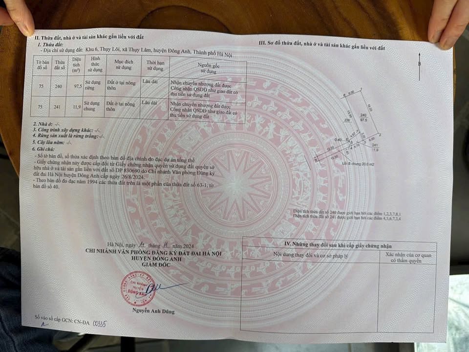 Đất chính chủ Thụy Lâm 97.5m² giá 3.8 tỷ - Đầu tư sinh lời ngay!