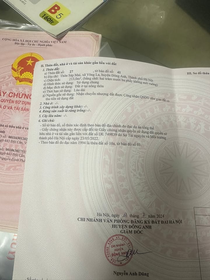 Đất nền 213m² tại Sáp Mai, Võng La, Đông Anh giá 13.419 tỷ – Đầu tư sinh lời!