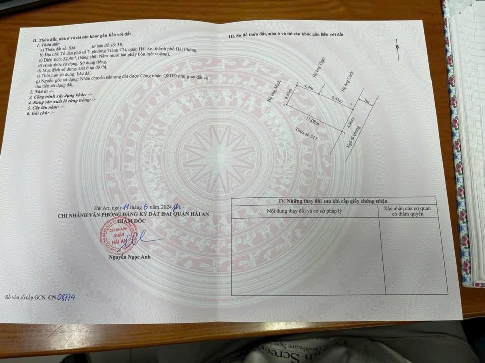 Đất nền Tân Vũ 52,4m² giá 1,25 tỷ - Ô tô vào tận đất!