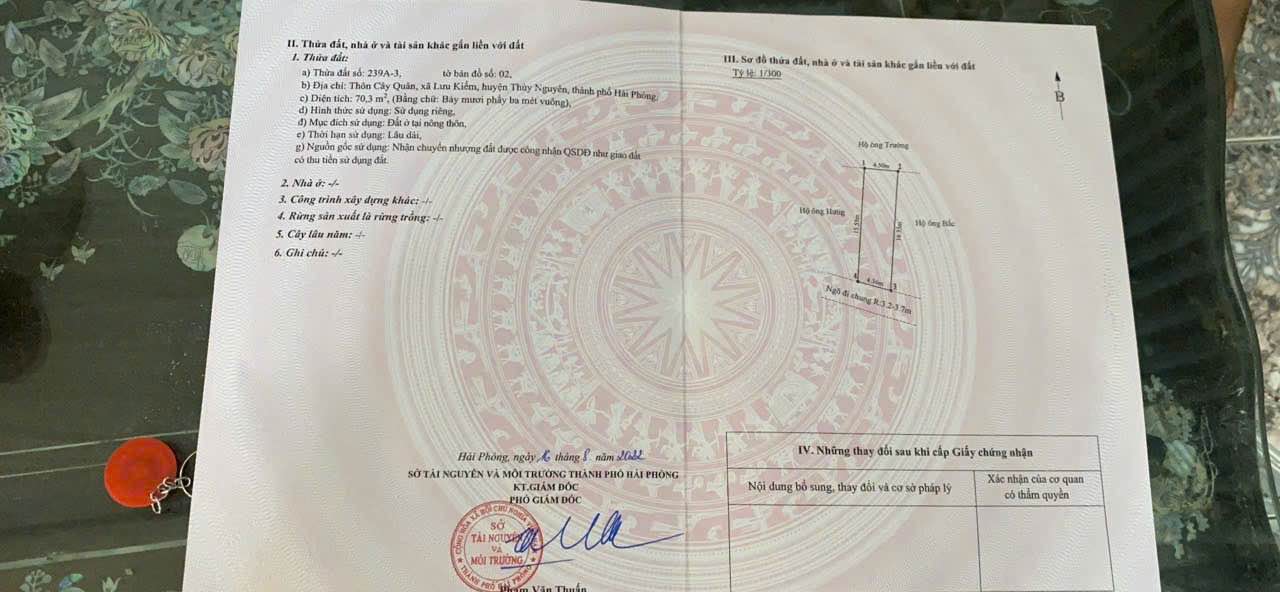 Đất nền Cây Quân, Lưu Kiếm, Hải Phòng 70m² giá chỉ 5xx triệu - Đường rộng ô tô đỗ cửa!