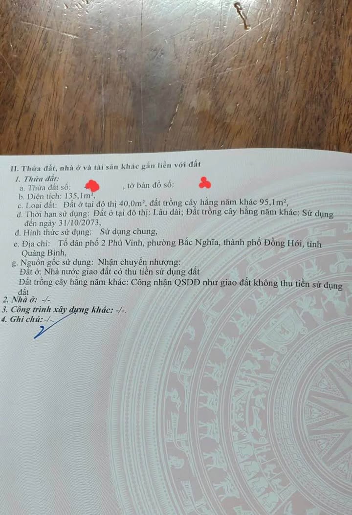 Đất nền Bắc Nghĩa Đồng Hới 138m² giá chỉ 800 triệu - Cơ hội đầu tư hấp dẫn!