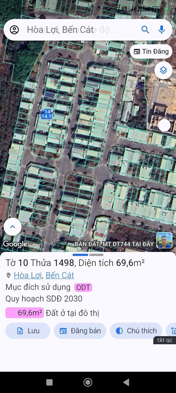 Đất nền Richhome 2 Hòa Lợi 70m² giá 1.2 tỷ - Cơ hội đầu tư hiếm có!