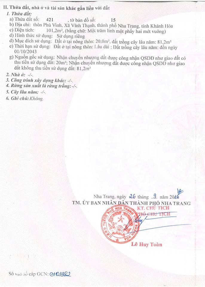 Đất nền Vĩnh Thạnh Nha Trang 101m² giá 1.28 tỷ - Đường rộng 4m thuận tiện!