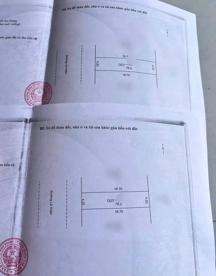 Cặp nền Lê Hoàn - Bình Khánh, Long Xuyên 78m² giá 1 tỷ - Đầu tư sinh lời!