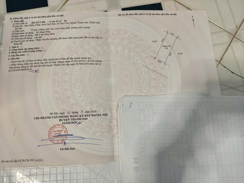 Đất nền Thôn Quế Sơn, Dân Hòa, 75m² giá chỉ 900 triệu - Đầu tư sinh lời ngay!