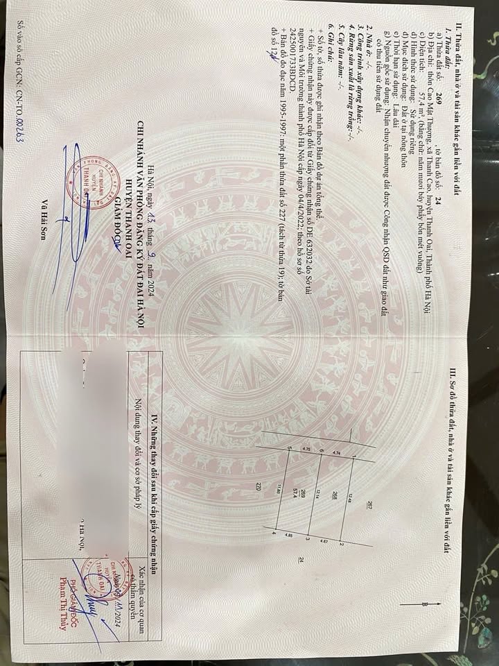 Đất nền Thanh Cao, Thanh Oai 57m² giá chỉ 2 tỷ - Cơ hội đầu tư tuyệt vời!