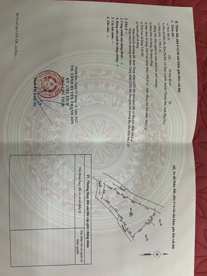 Đất thổ cư 400m² tại xã Thục Luyện, Thanh Sơn - Cơ hội đầu tư hấp dẫn!