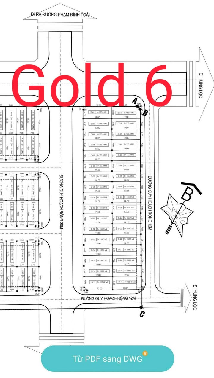 Đất nền Golden 6 Vinh 166m² giá tốt - Đầu tư sinh lời ngay!