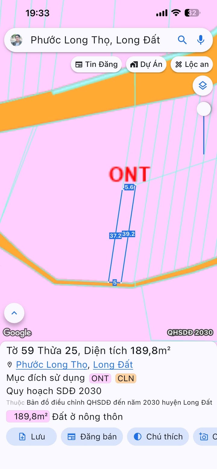 Đất nền Phước Long Thọ, Đất Đỏ 190m² giá 850 triệu - Sổ đỏ chính chủ sẵn sàng xây dựng!