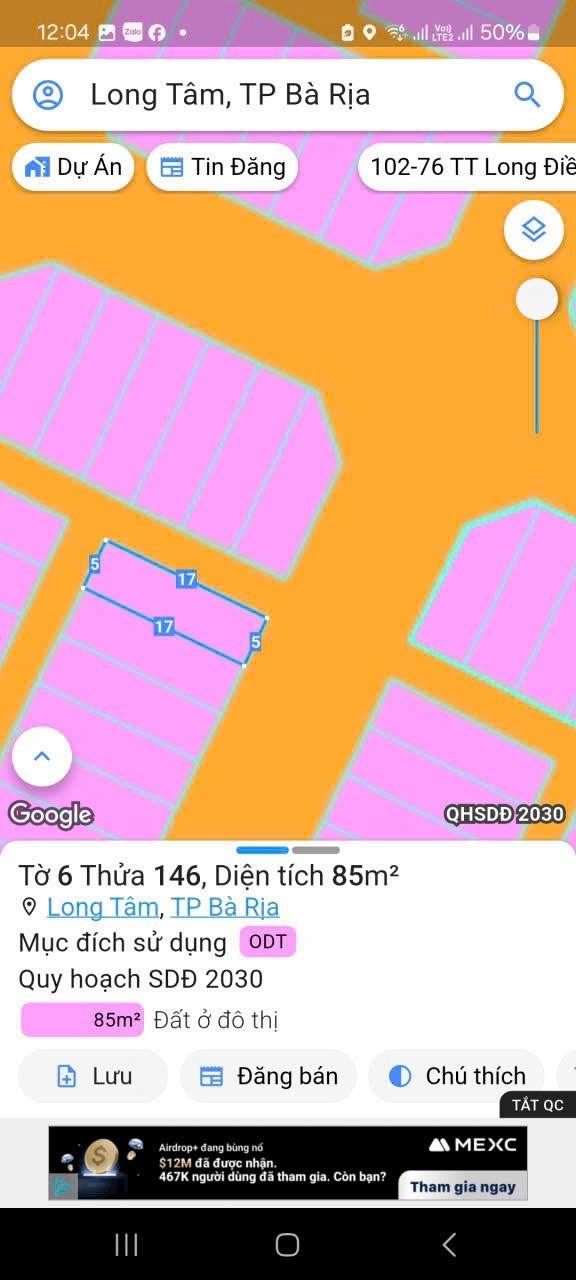 Đất Mặt Tiền Lê Anh Xuân, Phường Long Tâm, 87m² giá 1.895 tỷ - Lô Góc Thoát Hiểm tiện lợi!