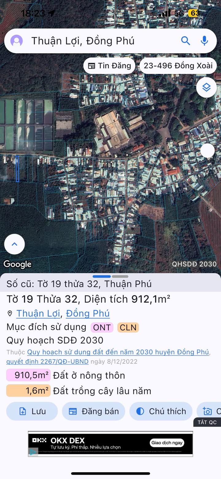 Đất nền Đồng Phú 912m² giá 1.2 tỷ - Mặt tiền 9m, gần chợ Thuận Phú!