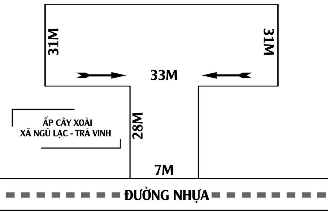 Đất thổ cư 196m² mặt tiền Ấp Cây Xoài, Trà Vinh - Đầu tư sinh lời!