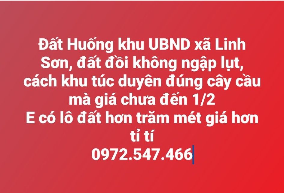 Đất nền chính chủ xã Linh Sơn, Thái Nguyên 100m² giá chỉ 1.1 tỷ - Đầu tư ngay!