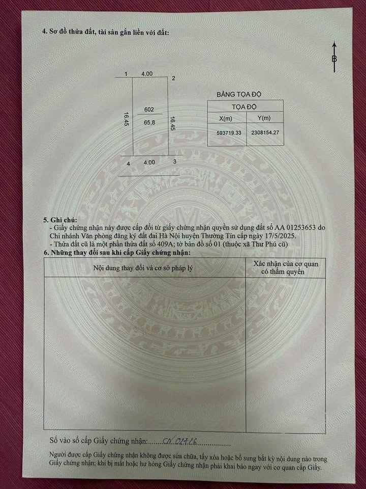 Đất nền Thư Phú, Thường Tín 65.8m² giá 3.79 tỷ - Ô tô đỗ cửa thoải mái!