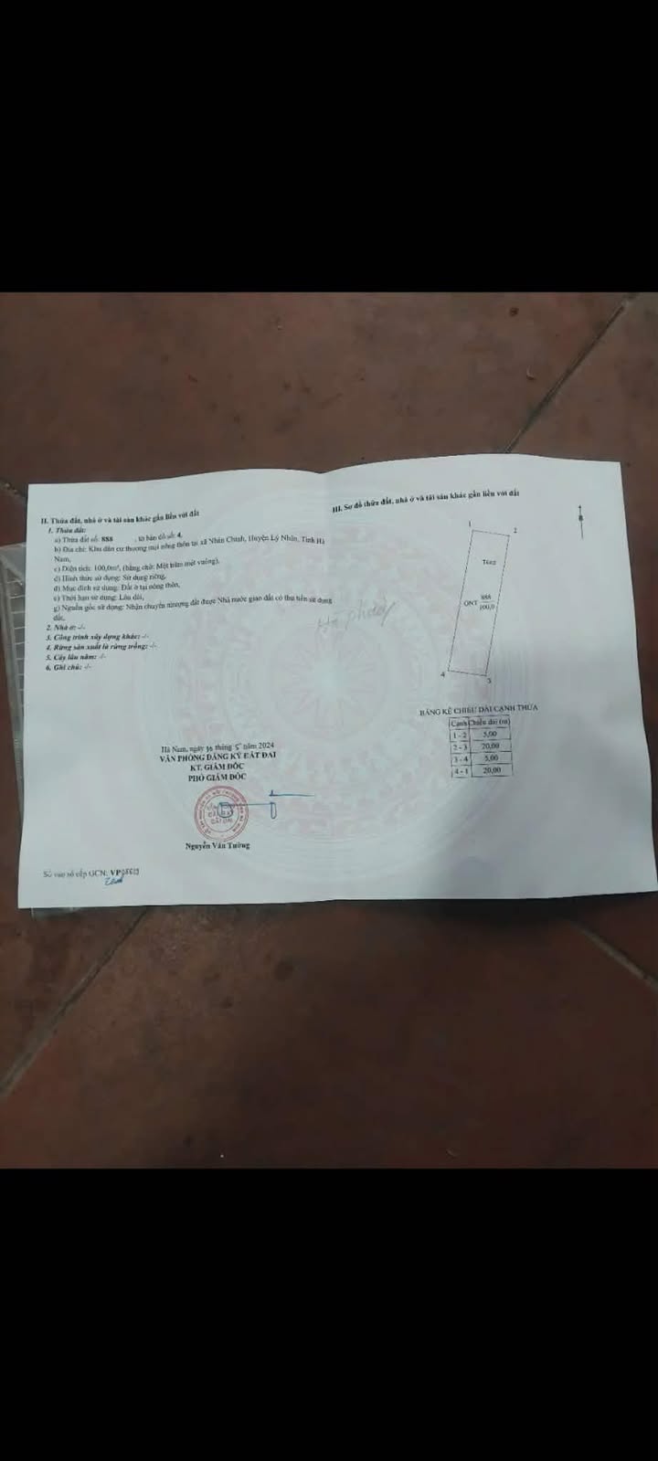 Đất thổ cư Nhân Chính 100m² - Hướng Nam, giá thỏa thuận hấp dẫn!