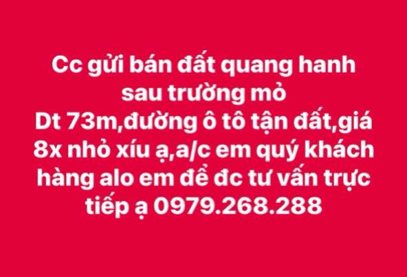 Đất nền Quang Hanh Cẩm Phả 73m² giá tốt - Đường ô tô vào tận nơi!