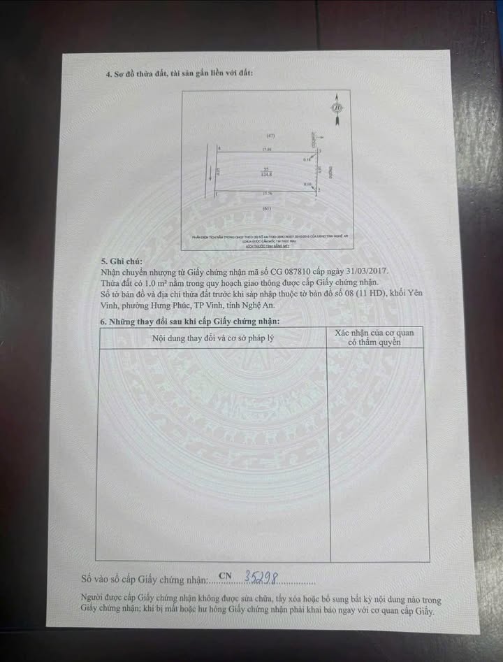 Bán đất mặt đường Yên Vinh, phường Hưng Phúc 124,8m² - Giá chỉ 10 tỷ!