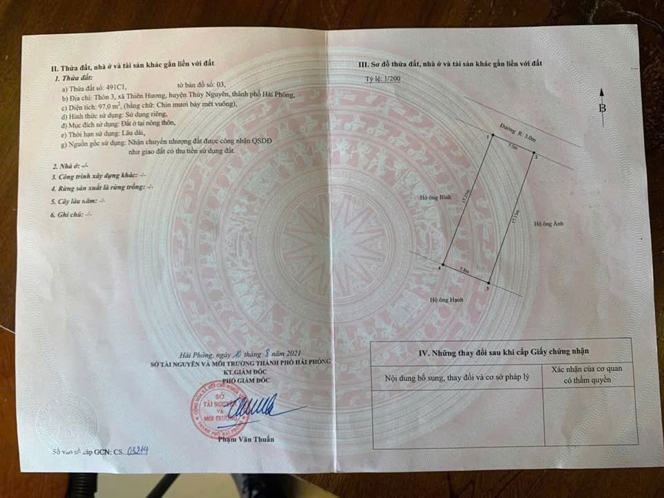 Lô đất đẹp tại phường Thiên Hương, Thủy Nguyên, 97m² giá 1.9 tỷ - Đầu tư sinh lời tuyệt vời!