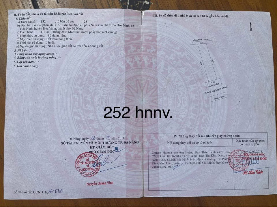 Đất nền Nam nhà vườn Hòa Ninh Đà Nẵng 110m² giá thỏa thuận - Vị trí lý tưởng cho an cư!