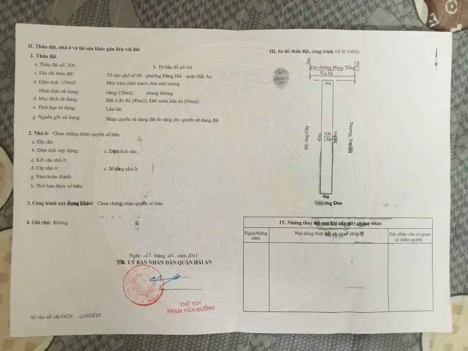 Đất nền mặt đường Hàng Tổng, Hải Phòng 159m² giá 4.55 tỷ - Cơ hội đầu tư hấp dẫn!