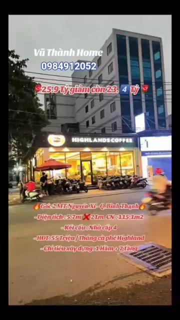 FrontHouse Nguyễn Xí, Q.Bình Thạnh, 115m² giá 23.4 tỷ - Đầu tư sinh lời ngay!