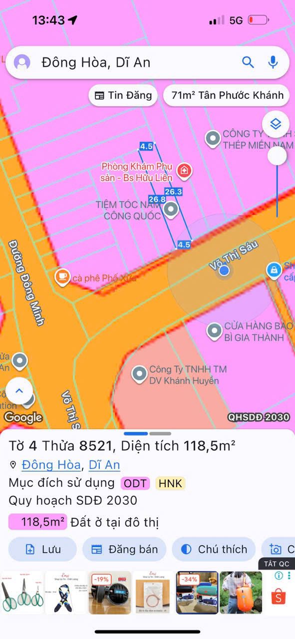 Mặt tiền Võ Thị Sáu Dĩ An 118m² - Kinh doanh cực tốt, vị trí đắc địa!