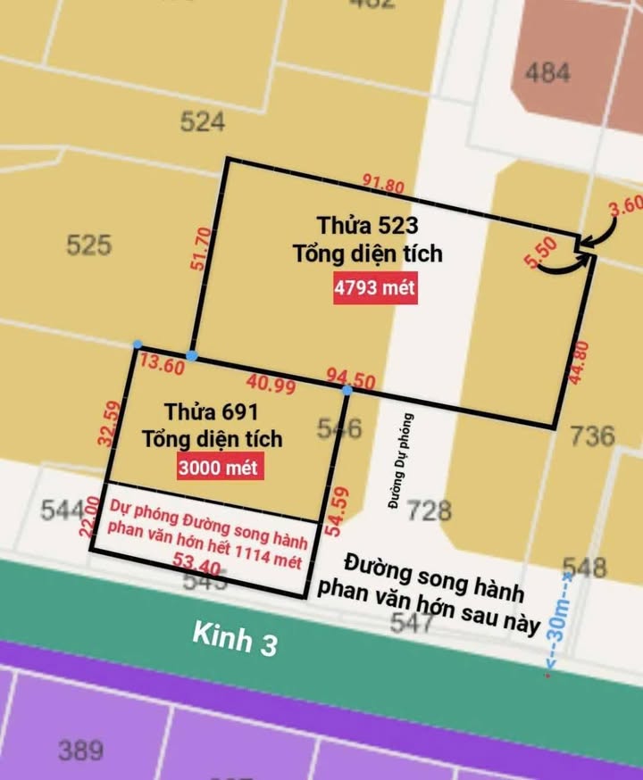 Đất nền mặt tiền đường Phan Văn Hớn, Hóc Môn 7793m² - Cơ hội đầu tư sinh lời!
