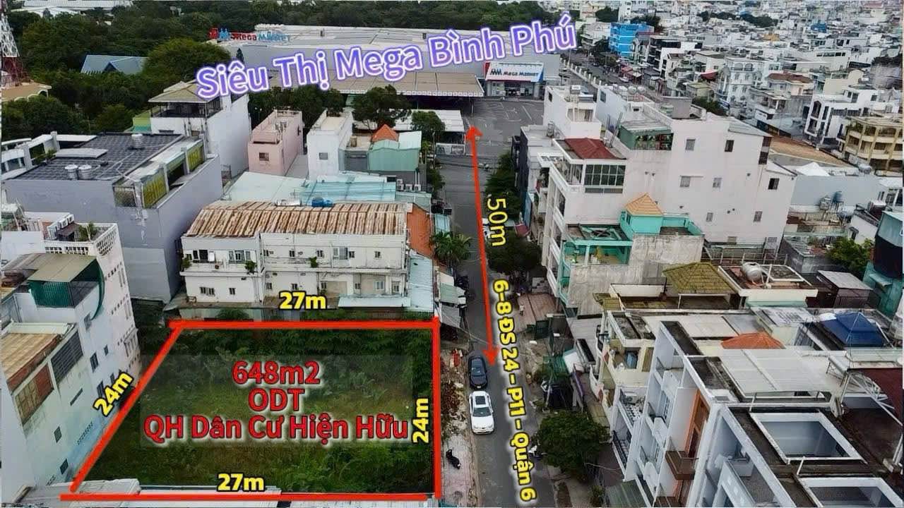 Đất Mặt Tiền Đường Số 24, P.11, Quận 6 - Diện tích 648m², Giá 96.2 tỷ - Đầu tư sinh lời cao!