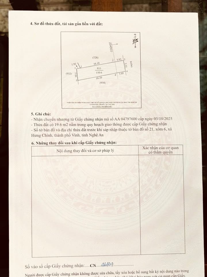 Đất nền Xóm 6, xã Hưng Chính, TP Vinh 110m² giá 2 tỷ - Đầu tư sinh lời tốt!