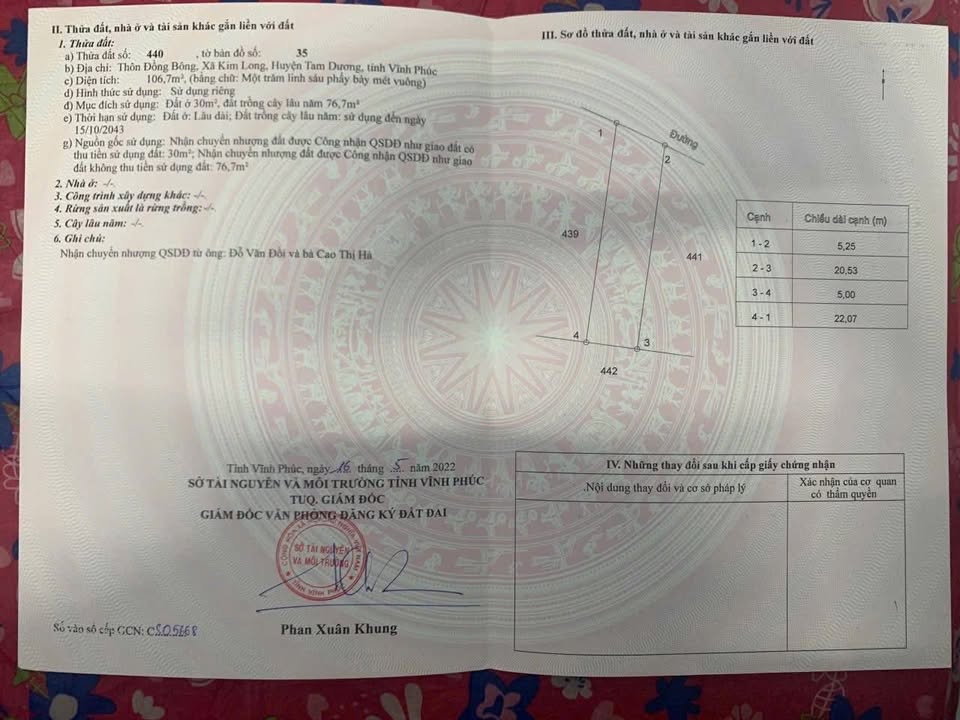 Đất nền Kim Long, Tam Dương, Vĩnh Phúc 106m² giá 1,4 tỷ - Vị trí kinh doanh lý tưởng!