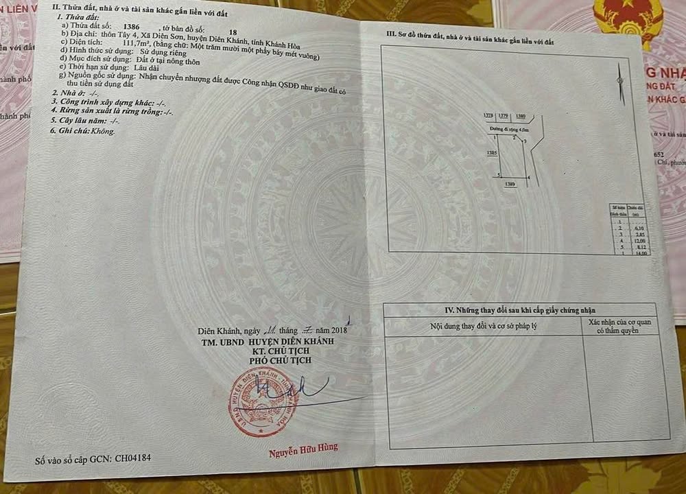 Đất góc 2 mặt tiền xã Diên Sơn, Diên Khánh 111,7m² giá 1,5 tỷ - Đầu tư sinh lời ngay!