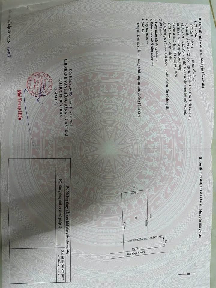 Đất thổ cư 360m² tại Đức Lập Hạ, Đức Hòa - Giá chỉ 4.32 tỷ, đầu tư sinh lời!