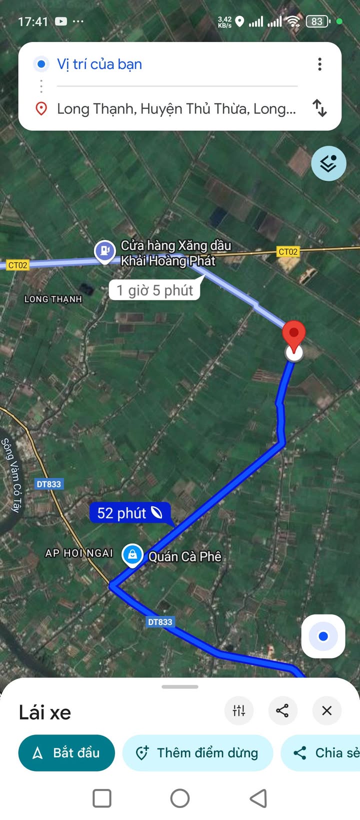 Lô đất mặt tiền Đa Xanh, Long Thạnh, Thủ Thừa - Diện tích 19.600m², giá chỉ 1.9 tỷ!