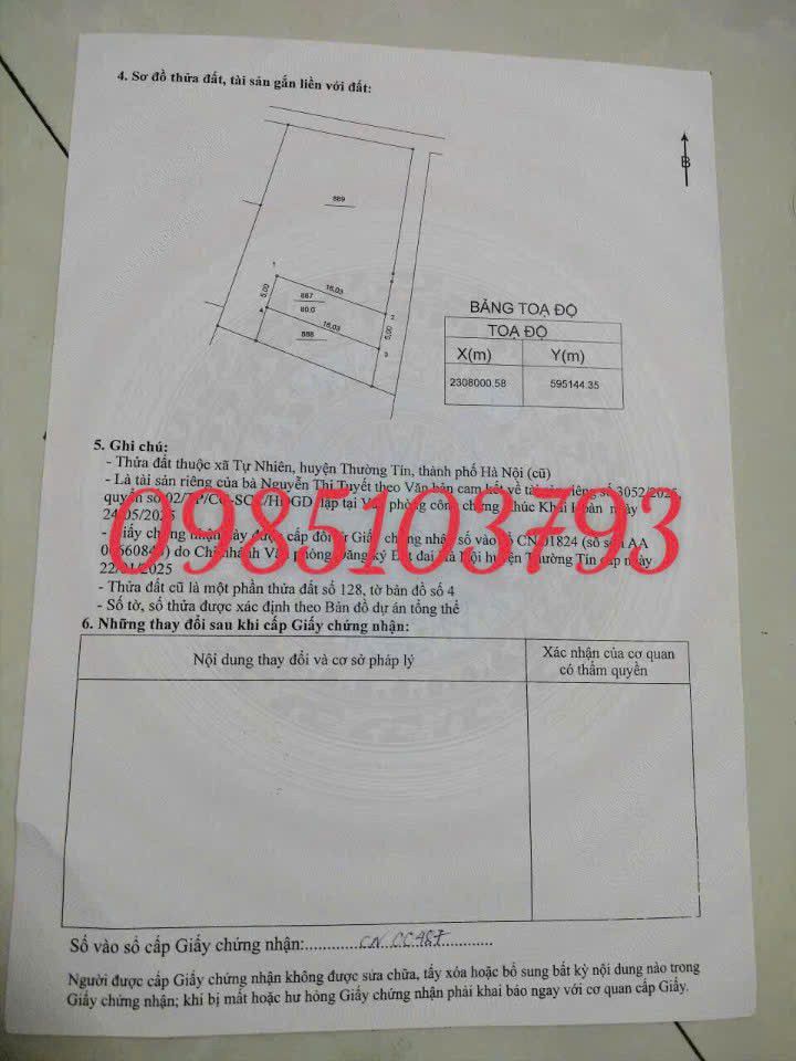 Đất nền xóm 2 Tự Nhiên 80m² - Vị trí trung tâm, pháp lý rõ ràng!