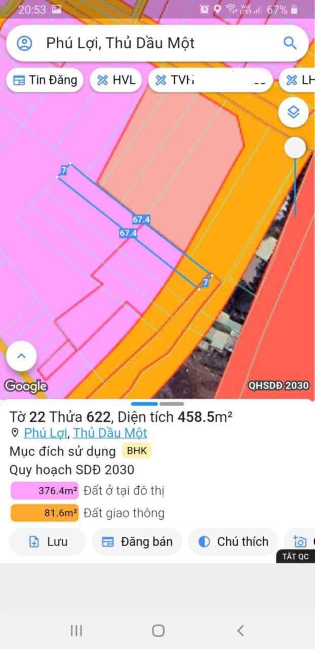Đất nền Phú Lợi Thủ Dầu Một 469m² giá 9.045 tỷ - Cơ hội đầu tư hấp dẫn!