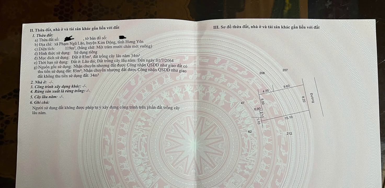 Đất nền Lương Bằng 119m² giá 2 tỷ - Mặt tiền 8,2m ô tô vào tận nơi!