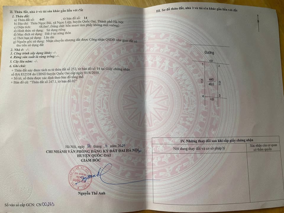 Đất nền Ngọc Liệp Quốc Oai 48m² giá 3 tỷ - Đầu tư sinh lời ngay!