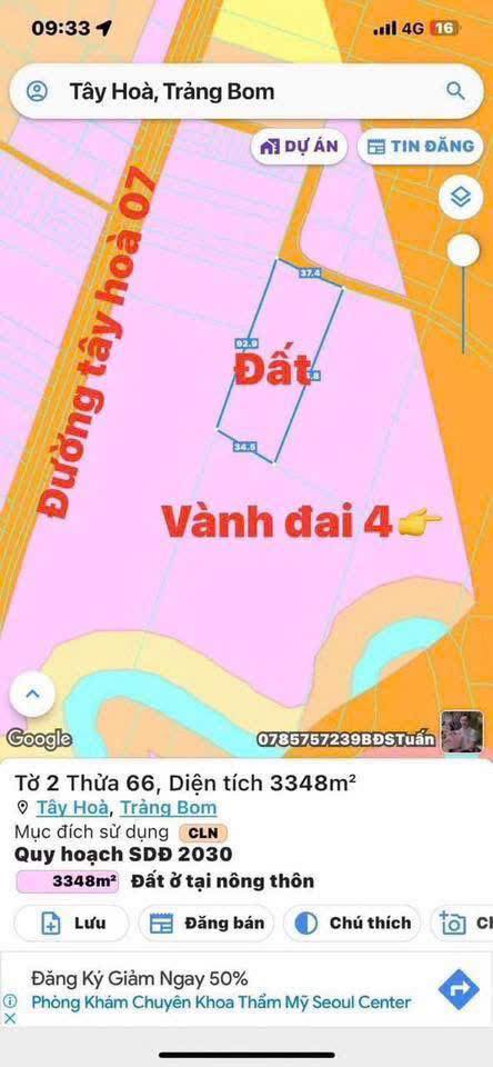 Đất nền Tây Hòa Trảng Bom 1188m² giá 3 tỷ - Pháp lý sổ hồng chính chủ!