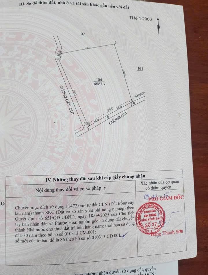 Đất Vĩnh Hòa Phú Giáo 1,4ha giá thỏa thuận - Lô góc thuận lợi cho đầu tư!