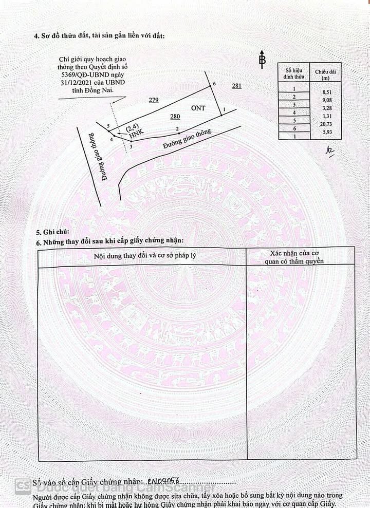 Đất thổ cư Trảng Bom 100m² giá 1.05 tỷ - Sổ đỏ chính chủ, 2 mặt tiền!