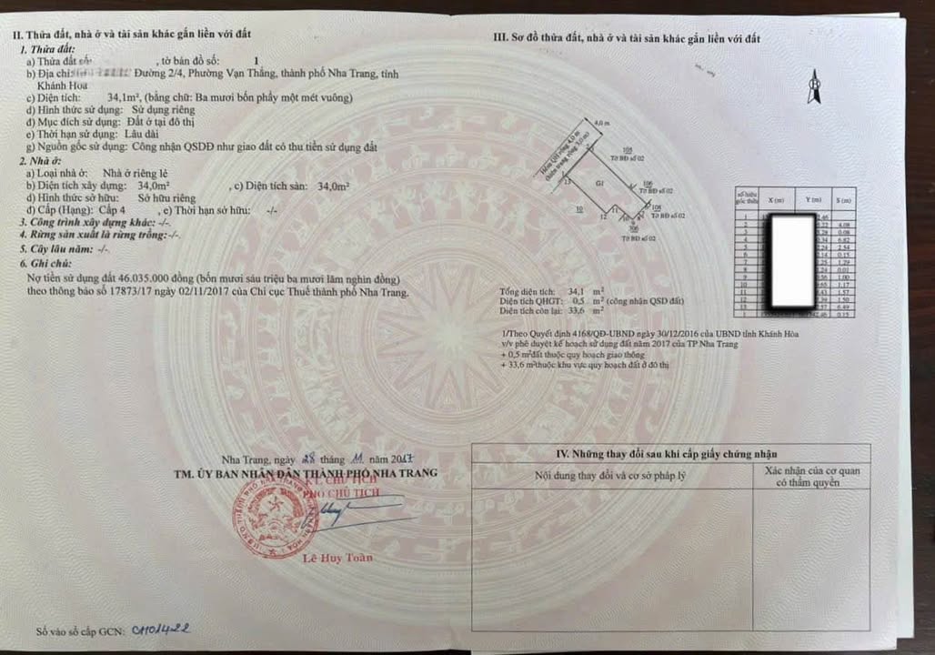 Nhà riêng đường 2 Tháng 4, Vạn Thắng, Nha Trang 34m² giá 2.4 tỷ - Sổ hồng chính chủ!